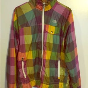 Rare 🌈 rainbow/plaid North Face jacket